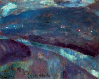 Night in the Bidasoa River