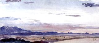Valley Scene, Sunset, Canigou
