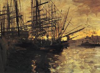 Ships in Marseilles Port.