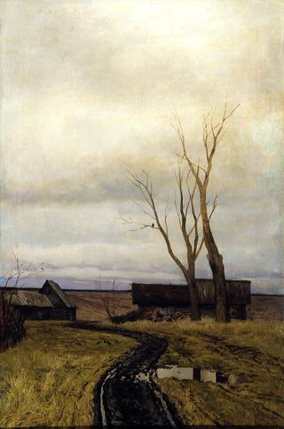 Autumn. Road in a Village