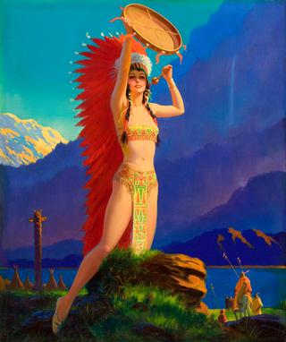 Indian Maiden with Tom Tom
