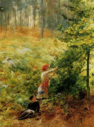 Gathering blackberries