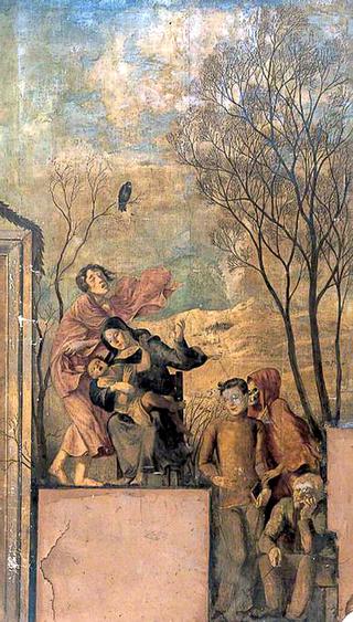 Allegorical Composition with Nun Holding a Child and a Skeleton Personifying Death