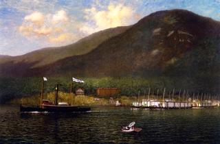 Tug A.C. Cheney Towing Barges Past Bear Mountain