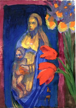 Madonna and Flowers