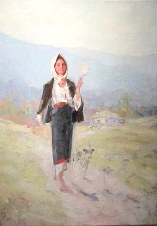 Peasant woman with a spindle