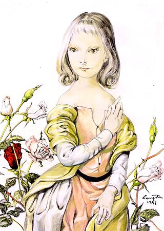 Girl with Roses