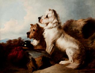 A West Highland White and a Skye Terrier Guarding the Day’s Bag