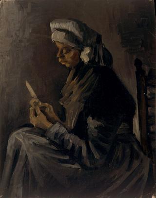 The Potato Peeler (obverse:  Self-Portrait with a Straw Hat)
