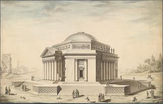 Hexagonal Temple in an Italianate Landscape