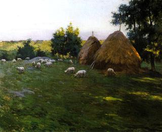 Haystacks at Sunset