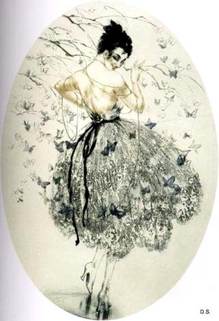 Butterfly girl playing