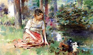Woman with Ducks