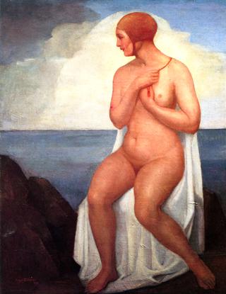 Bather on the White Rock