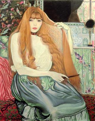 Woman Combing Her Hair