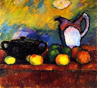 Still LIfe with Fruit, Jug and Red Cloth