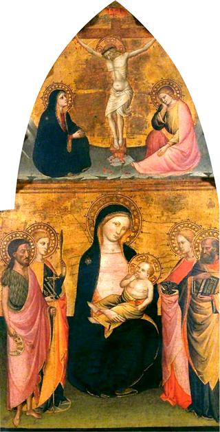 Virgin and Child with Four Saints and Christ Crucified