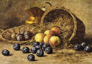Still Life with Plums and Peaches