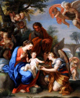 The Rest on the Flight into Egypt with Angels