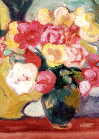 Vase of Rose, Green Pitcher