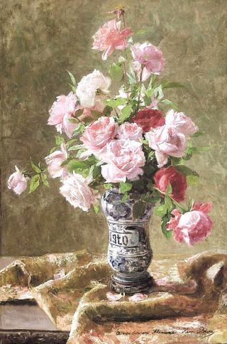 Pink Roses in Full Bloom