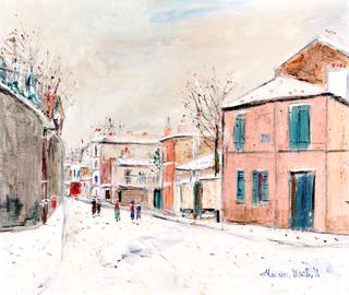 Rue de l'Abreuvoir in the Snow at Montmartre