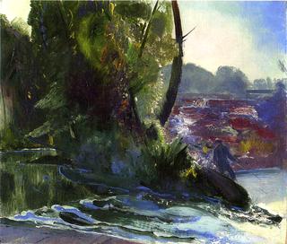 Fisherman and Stream