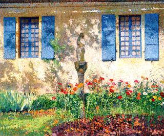 Flower Bed in front of the Windows at Marquayrol, in Labastide du Vert