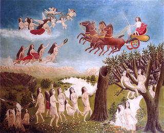 Apollo in His Chariot and Nymphs Bathing