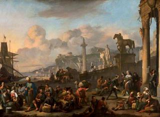 An Imaginary Mediterranean Seaport