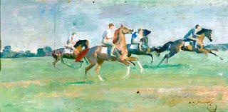 Exercising Horses on Warren Hill, Newmarket