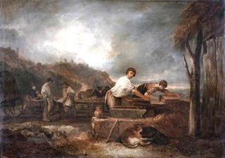 Landscape with Masons at Work