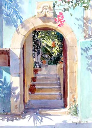 Door In Turquoise Wall