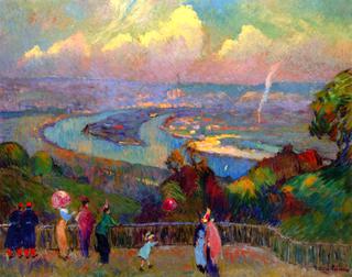 Rouen, the Seine, View from the Heights of Caudebec