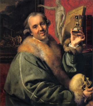 Self Portrait with Hour Glass and Skull