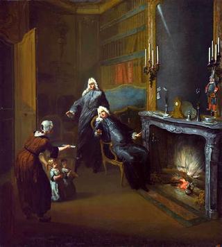 Two Children Presented by a Maid in a Lawyer's Chambers