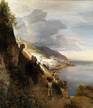 The Amalfi Coast with Stairs to the Capuchin Monastery