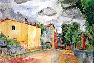 Village Road with Houses (unfinished)