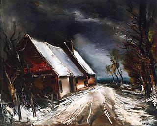 Village Street in the Snow