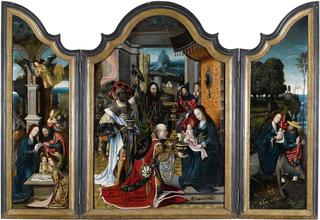 Triptych with the Adoration of the Magi, Nativity and Flight into Egypt