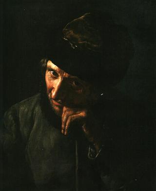 The coachman leaning on a whip handle