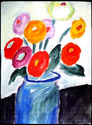 Dahlias in a Glass Jar