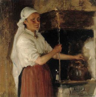 Elli Jäppinen at the Stove