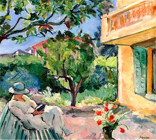 Le Cannet, Madame Lebasque Reading in the Garden