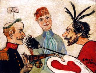 Ensor and Leman Discussing Painting