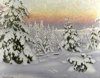 Winter Landscape at Dusk