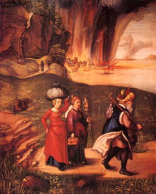 Lot Fleeing with his Daughters from Sodom