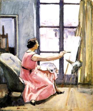 Girl in Pink Painting