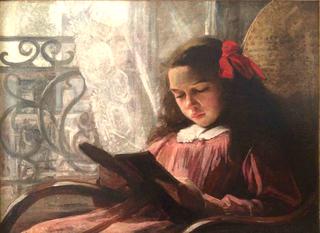 Young girl reading