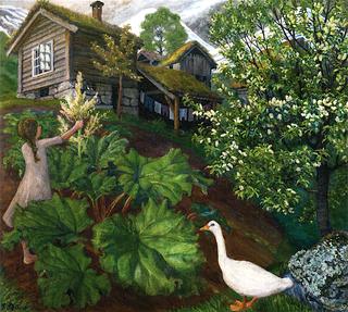 Night Light, Rhubarb, Goose and Bird Cherry Tree